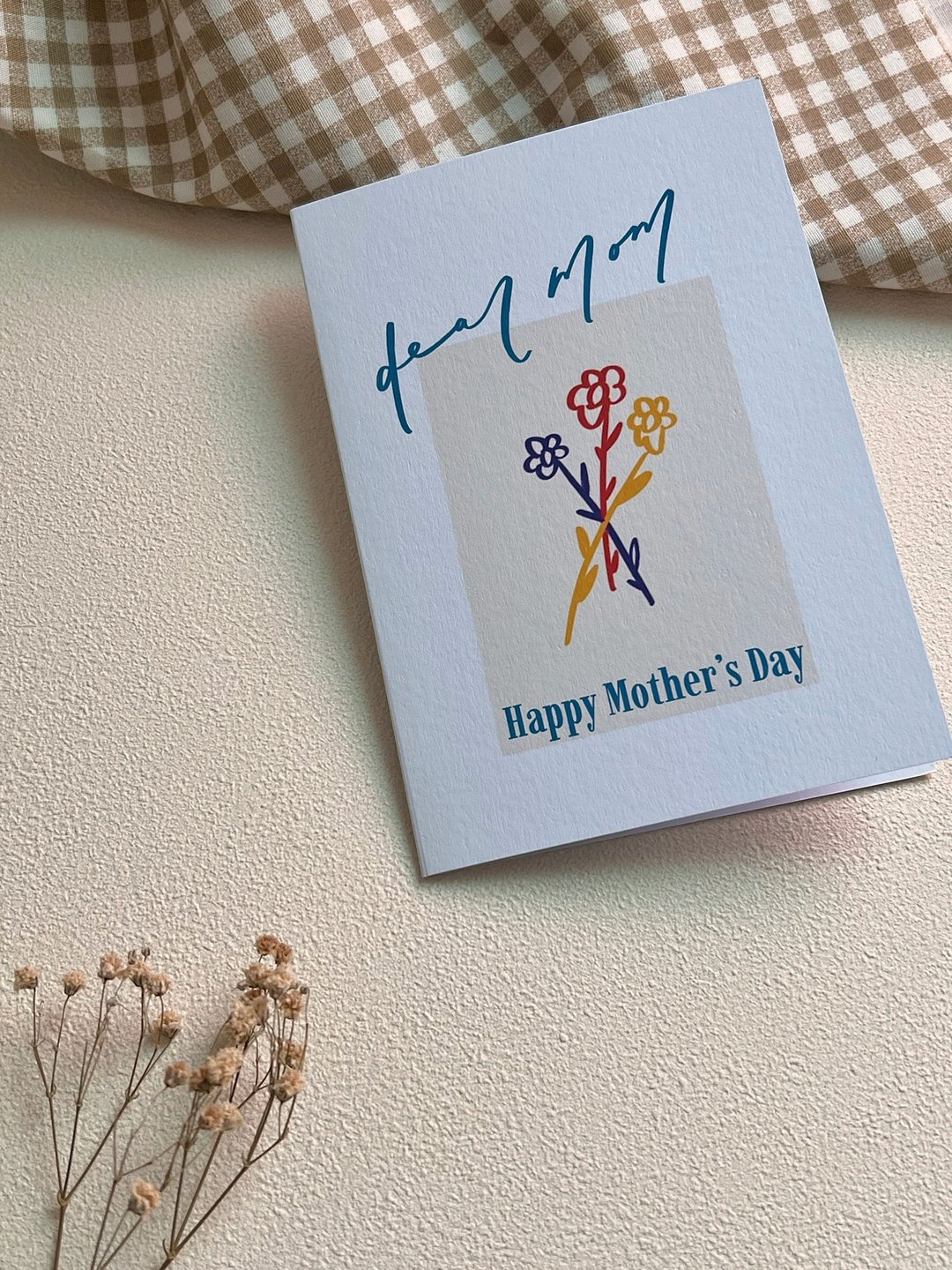 母亲节卡片 Dear Mom 手写字风格小花卡片 - 卡片/明信片 - 纸 