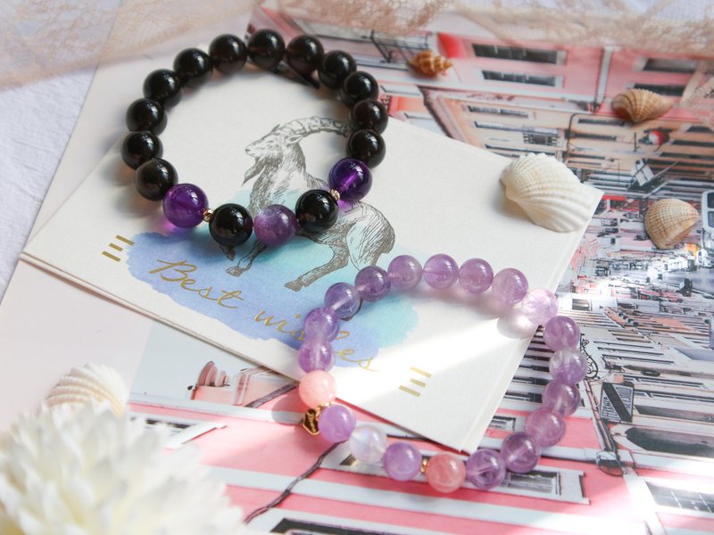 【魂牵梦萦·情侣手链】冰曜石 紫锂云母 紫水晶 蓝月光手链 - 手链/手环 - 水晶 多色