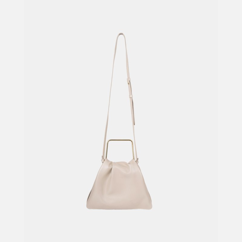 Poppy Bag 素皮革 手提包 斜背包 米色 - 侧背包/斜挎包 - 人造皮革 卡其色