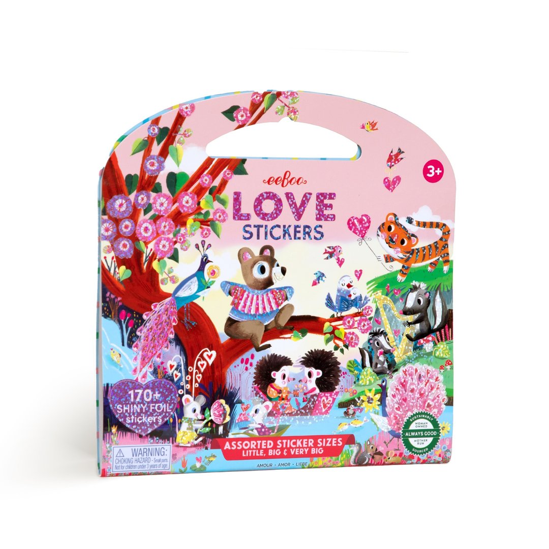 eeBoo 由美猫咪公寓贴纸 -  Love Shiny Stickers 爱的闪亮贴纸书 - 拼图 - 塑料 粉红色