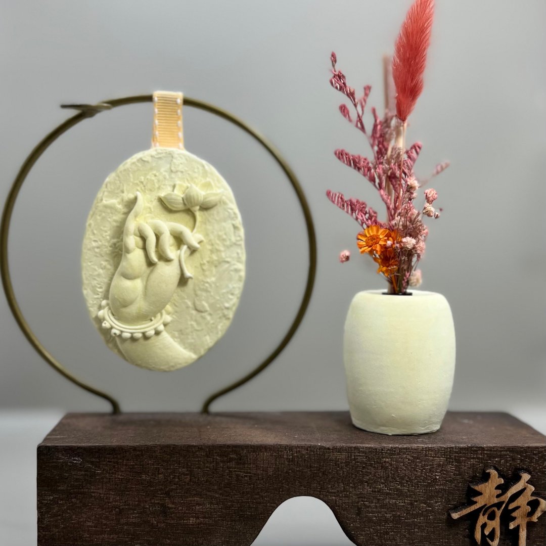 石来运转 禅静摆饰 佛艺摆饰(一) 独特禅风系摆件 提升居家美学 - 香薰/精油/线香 - 水泥 白色