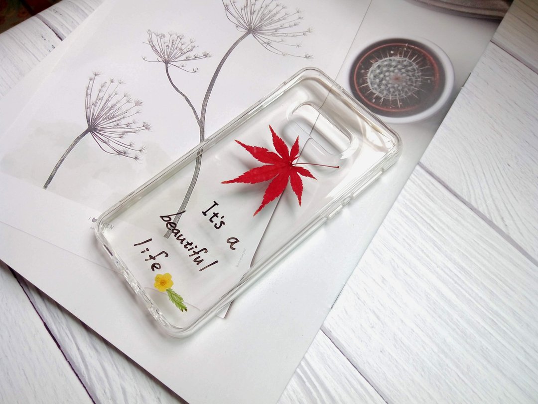 Annys workshop手作押花手机壳, Samsung Galaxy S10e - 手机壳/手机套 - 树脂 咖啡色