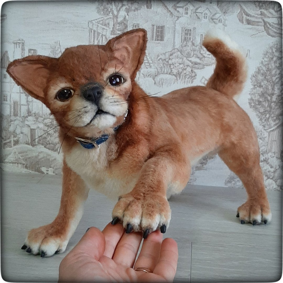 Chihuahua dog,Collectible toy,Realistic toy,Mobile dog.Christmas Gift Wrapping. - 玩偶/公仔 - 其他材质 咖啡色