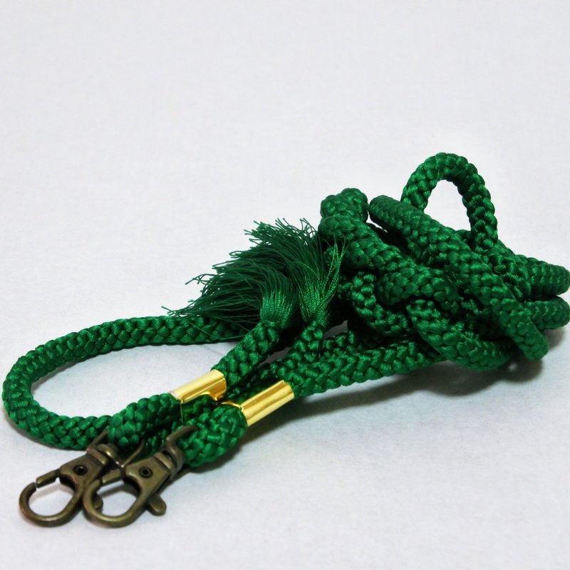 和服改造 腰带制成的手机侧背带、手机挂绳 - 挂绳/吊绳 - 丝．绢 绿色