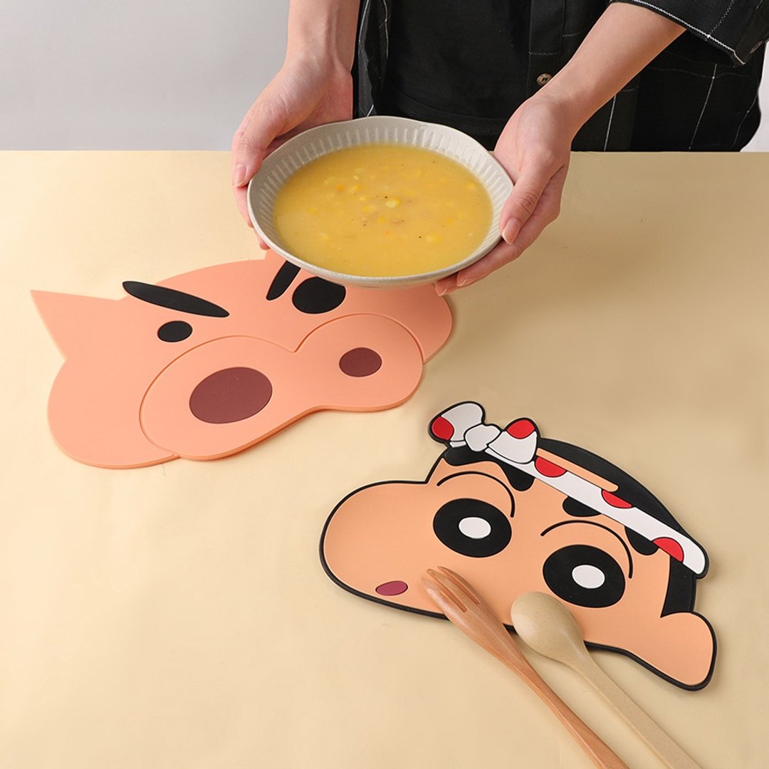 蜡笔小新硅胶隔热垫 - 蜡笔小新 肥嘟嘟左卫门 锅垫 止滑垫 餐垫 - 餐垫/桌巾 - 硅胶 多色