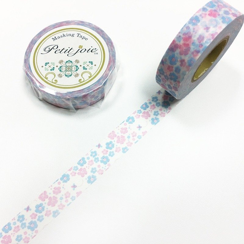 NICHIBAN Petit Joie Masking Tape 和纸胶带【小花&蜜蜂 (PJMT-15S045)】 - 纸胶带 - 纸 多色