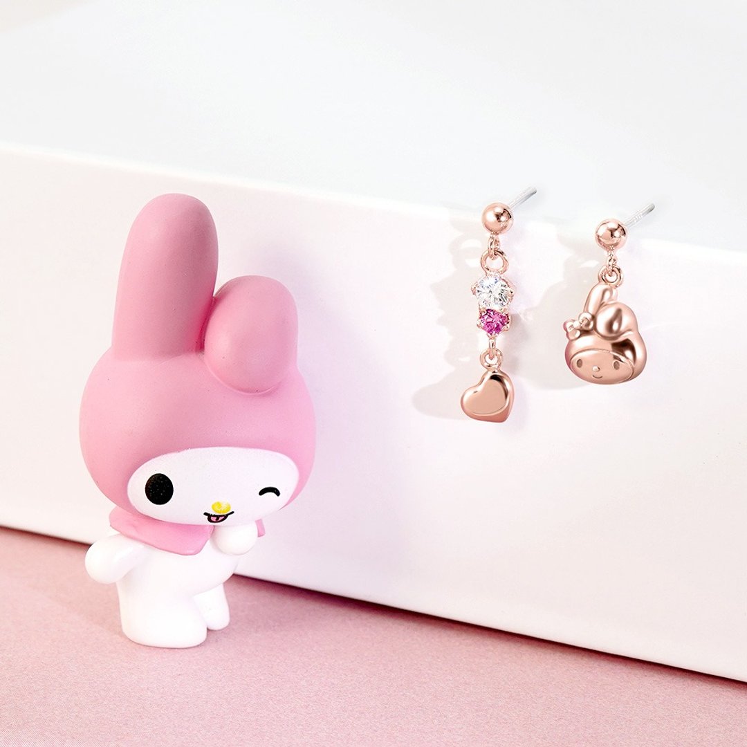 Small Gift for U 系列-My Melody 美乐蒂礼物纯银耳环 - 耳环/耳夹 - 纯银 粉红色