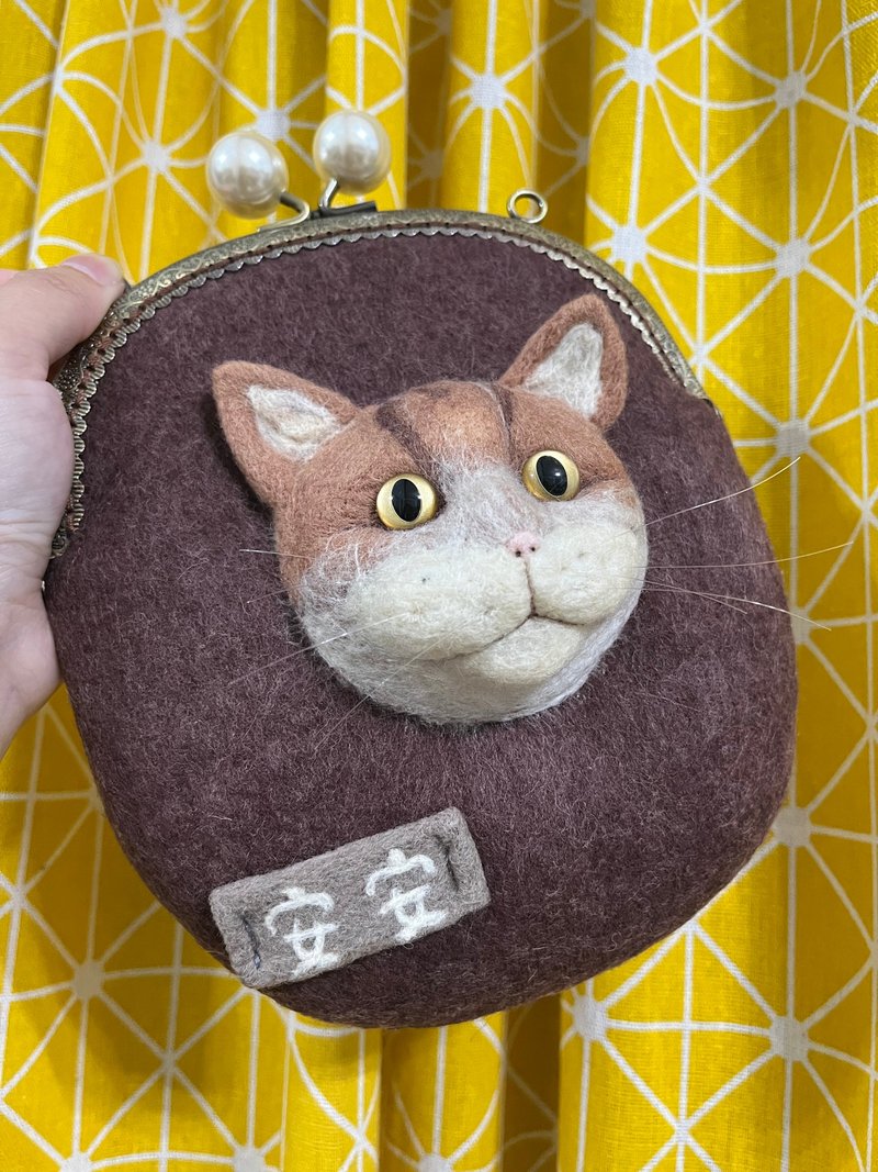 仿真猫咪羊毛毡 包包 斜背包 - 侧背包/斜挎包 - 羊毛 多色