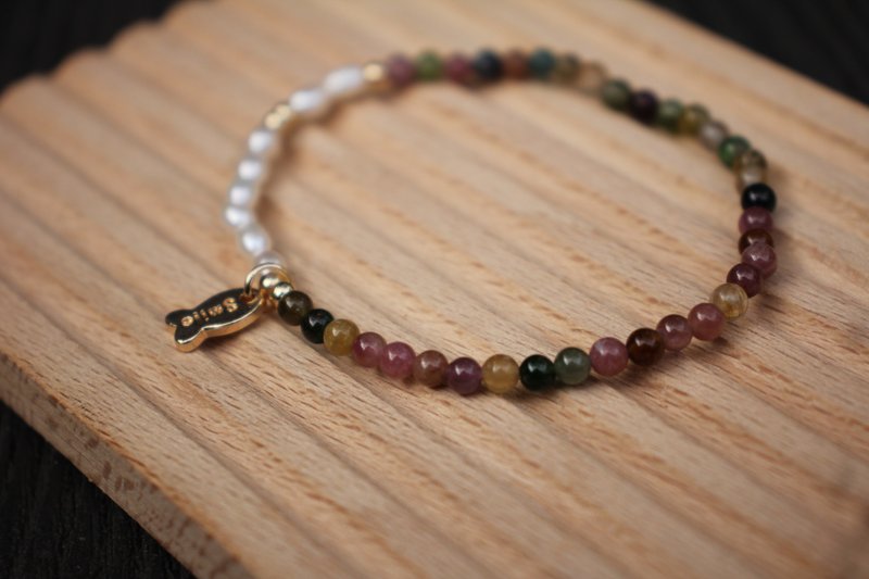 日常微光III 碧玺珍珠精致手链 - 手链/手环 - 宝石 