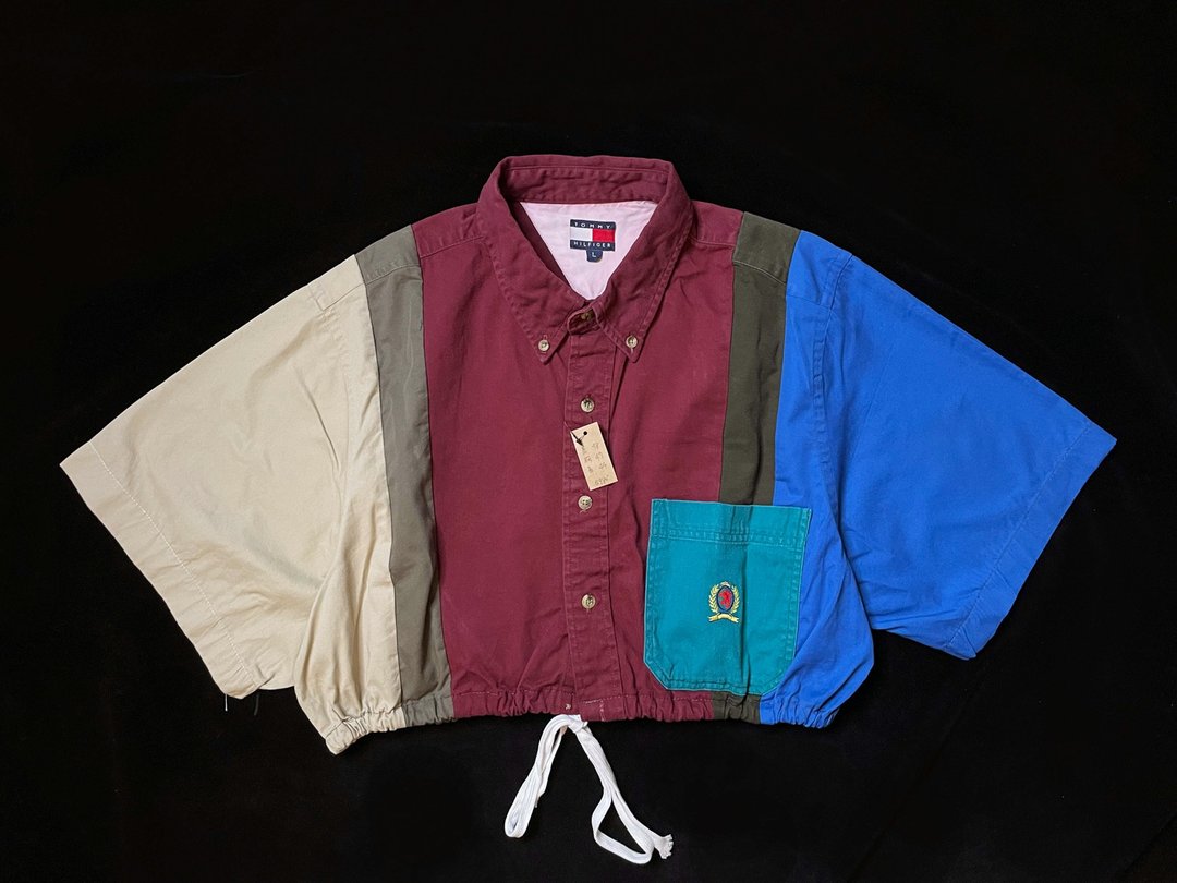 REGETHER 古着改制TOMMY HILFIGER 拼接缩腰衬衫-14 - 女装衬衫 - 棉 多色