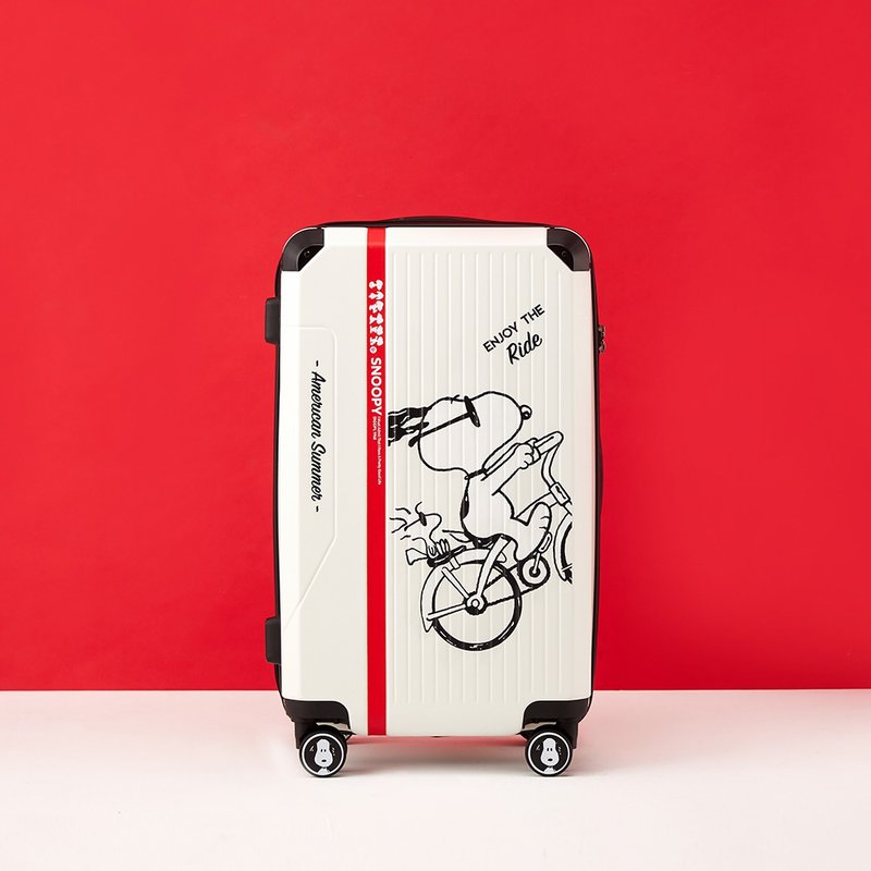 【28寸】SNOOPY拉链款胖胖箱-兜风白 - 行李箱/行李箱保护套 - 塑料 白色