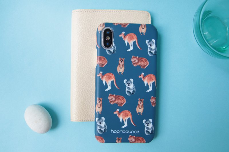 袋鼠 短尾矮袋鼠 树熊 袋熊手机壳  iPhone 12 13 14 15 16 plus - 手机壳/手机套 - 塑料 蓝色