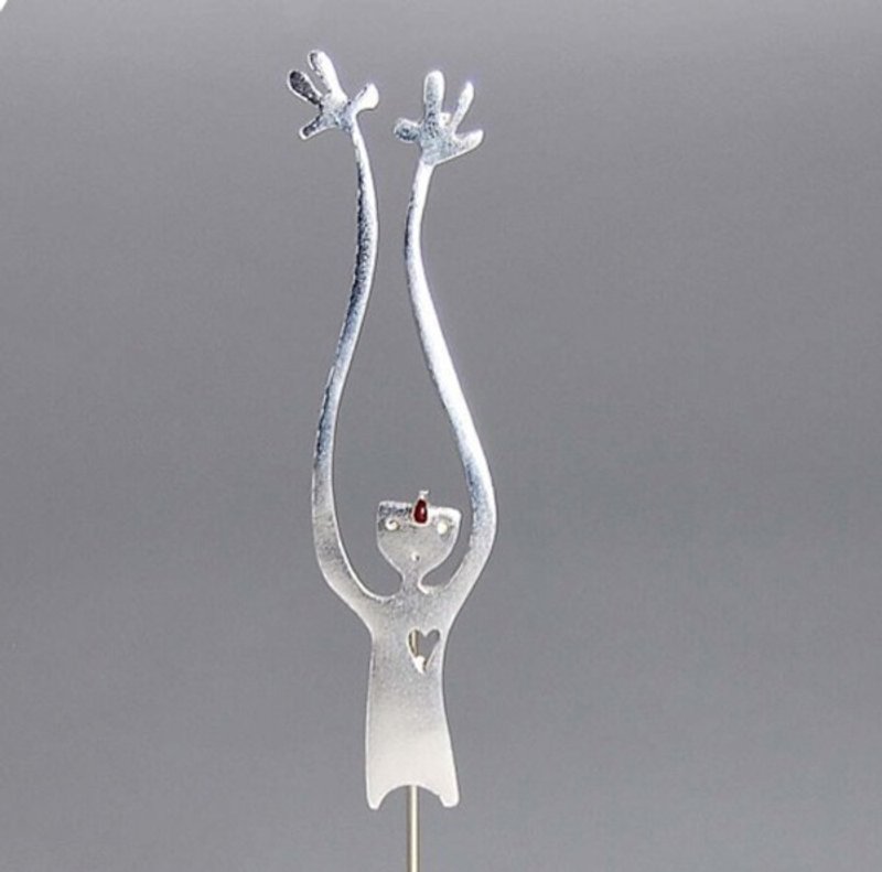 纯银搪瓷彩胸针 基克拉迪艺术 触摸天空 设计生日表白爱情纪念日礼物   BRO008 | 希腊原创手工饰品 This and That - 胸针 - 其他金属 