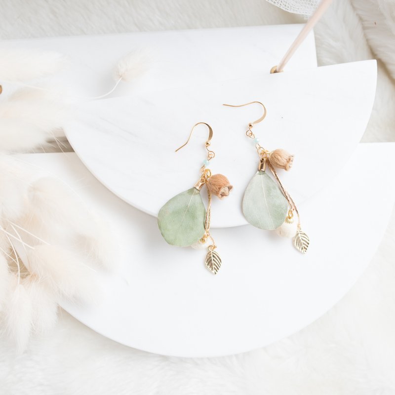 叶子羽毛系|花&菓奇遇 - 耳环/耳夹 - 植物．花 