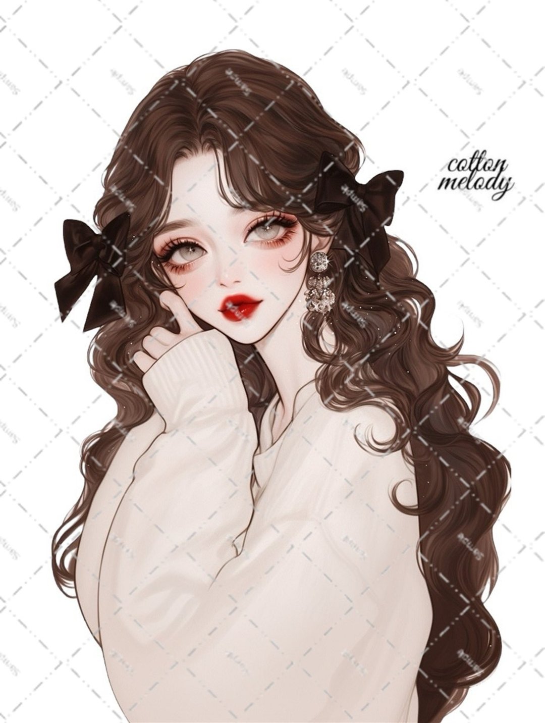original sticker no.7145 人物贴纸 原创贴纸 人物贴纸 女孩贴纸 原创人物贴纸 - 贴纸 - 纸 