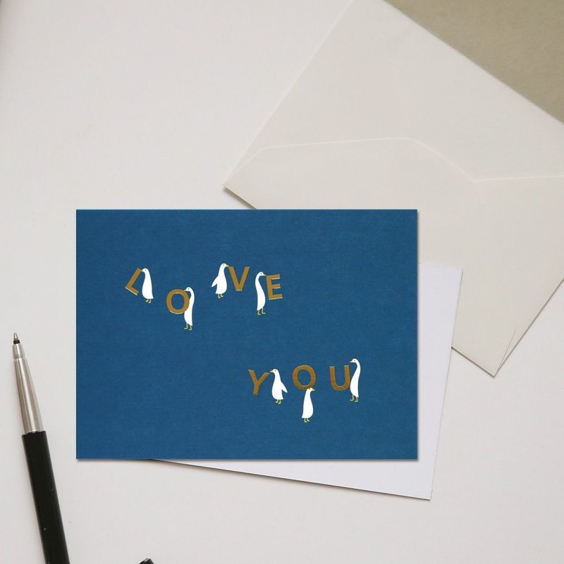 Dailylike 经典时刻明信片卡片V3-05 小白鹅(Love U),E2D40600 - 卡片/明信片 - 纸 蓝色