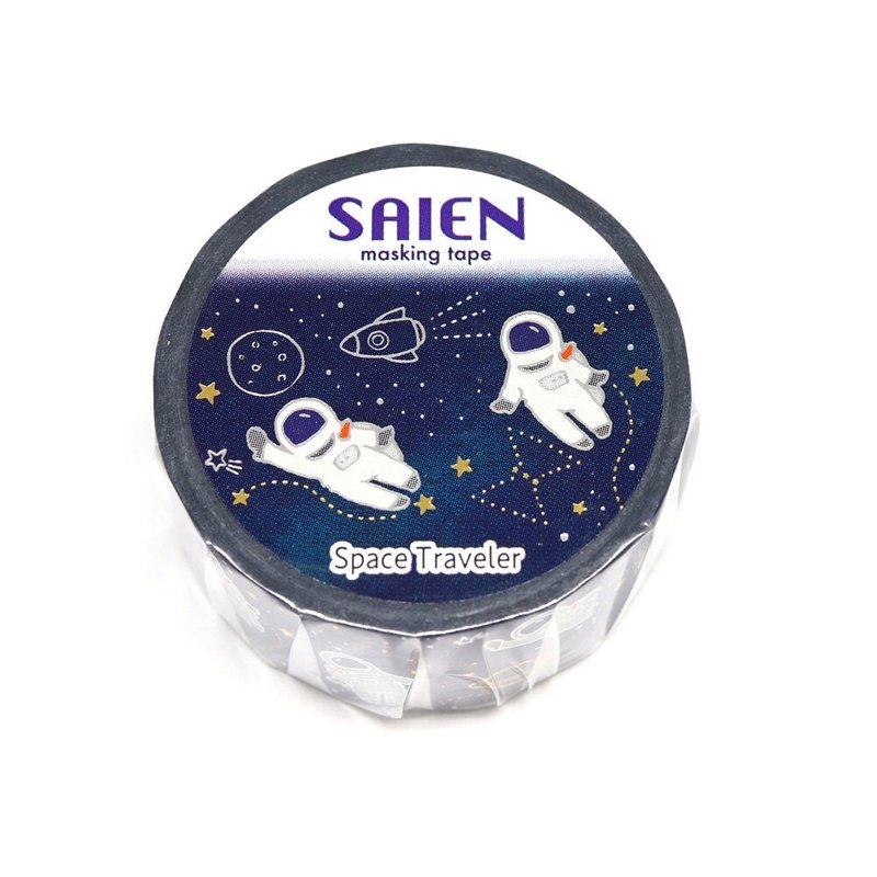 【日本 SAIEN】20mm 金银箔和纸胶带－太空旅行 Space Traveler - 纸胶带 - 纸 