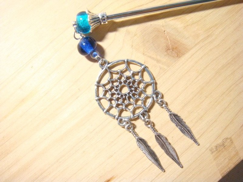 柚子林琉璃 - 捕梦网发簪 - 水的味道 - 发饰 - 玻璃 蓝色