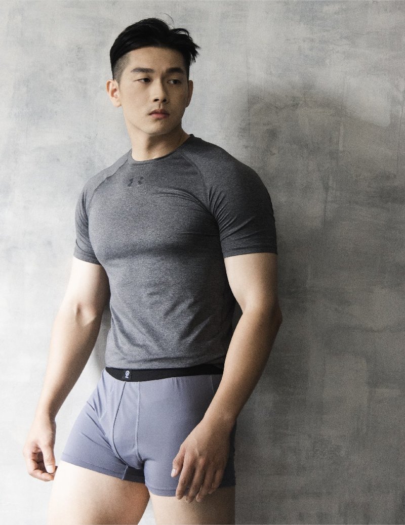 科技抗菌黄黄裤 - 纯色基本款 - 男士内衣裤 - 聚酯纤维 灰色