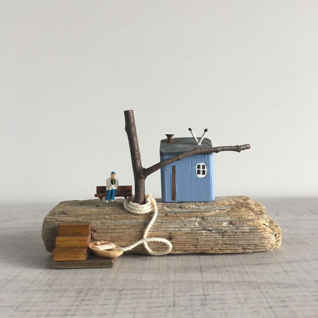 Driftwood interior-W429-entry model - 摆饰 - 木头 