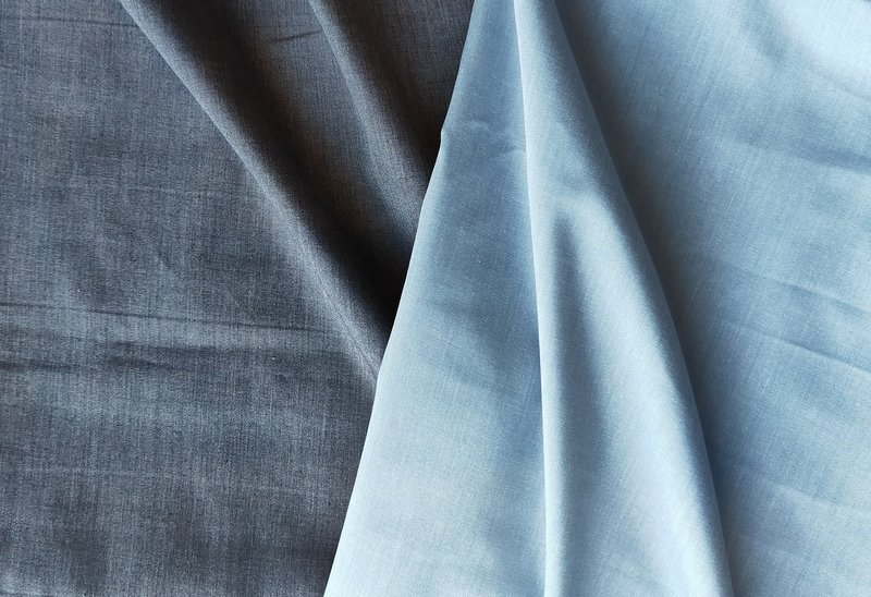 抗绉吸湿排汗Organic Cotton x 循环再生POLY 丹宁感有机棉 - 编织/刺绣/羊毛毡/裁缝 - 棉．麻 蓝色