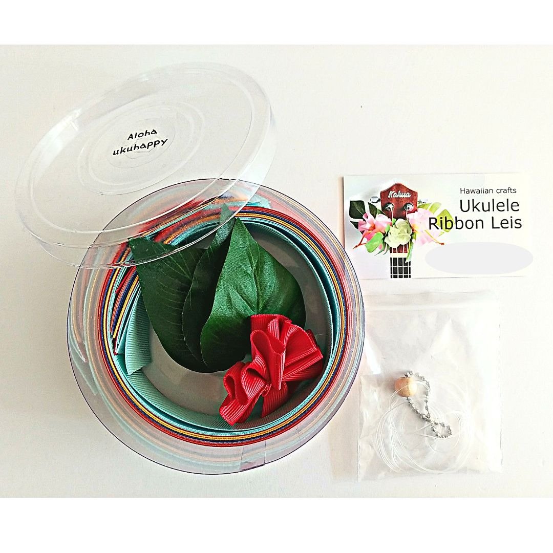 Ukulele ribbon leis DIY Kit with Tutorial | Craft Gift | - 吉他配件 - 棉 多色