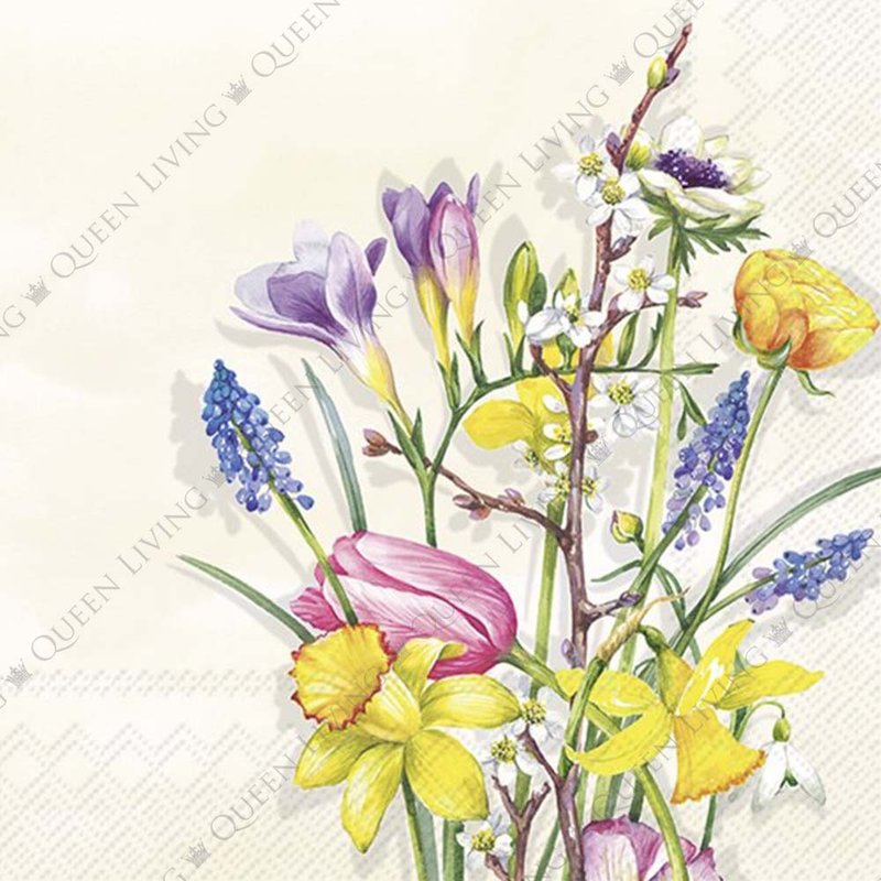 德国 IHR-33*33cm餐巾纸-春花米色 - 餐垫/桌巾 - 纸 多色