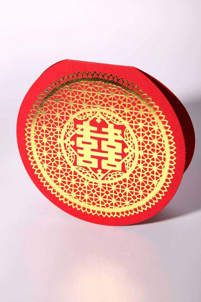 圆满双喜 喜帖样本 - 喜帖 - 纸 红色