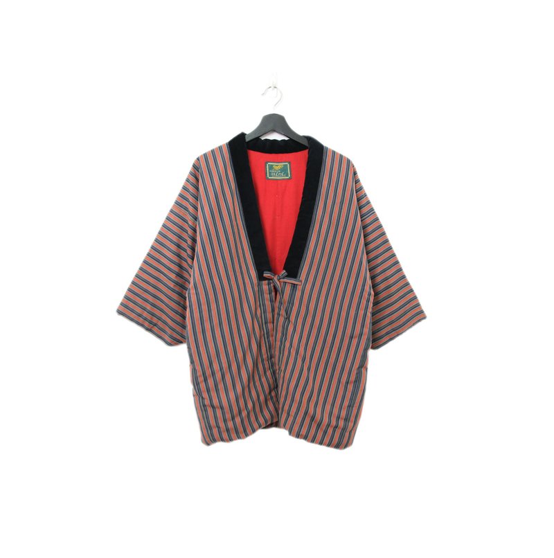 Back to Green-日本带回袢天 黑橘 线条设计 撞色 pt-33/vintage - 男装外套 - 棉．麻 