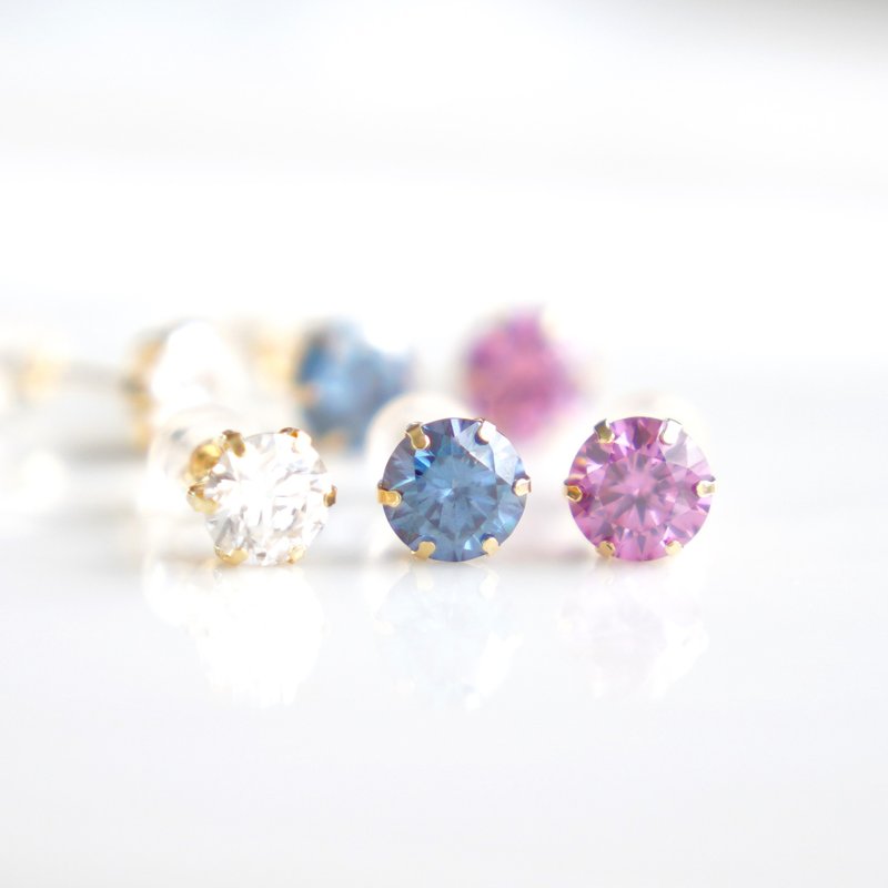 【K18 黄 K 金】摩根石耳环 - 耳环/耳夹 - 贵金属 金色