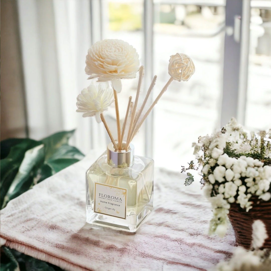 白姜花 Ginger Lily 室内扩香瓶 Home Diffuser - 香薰/精油/线香 - 其他材质 白色