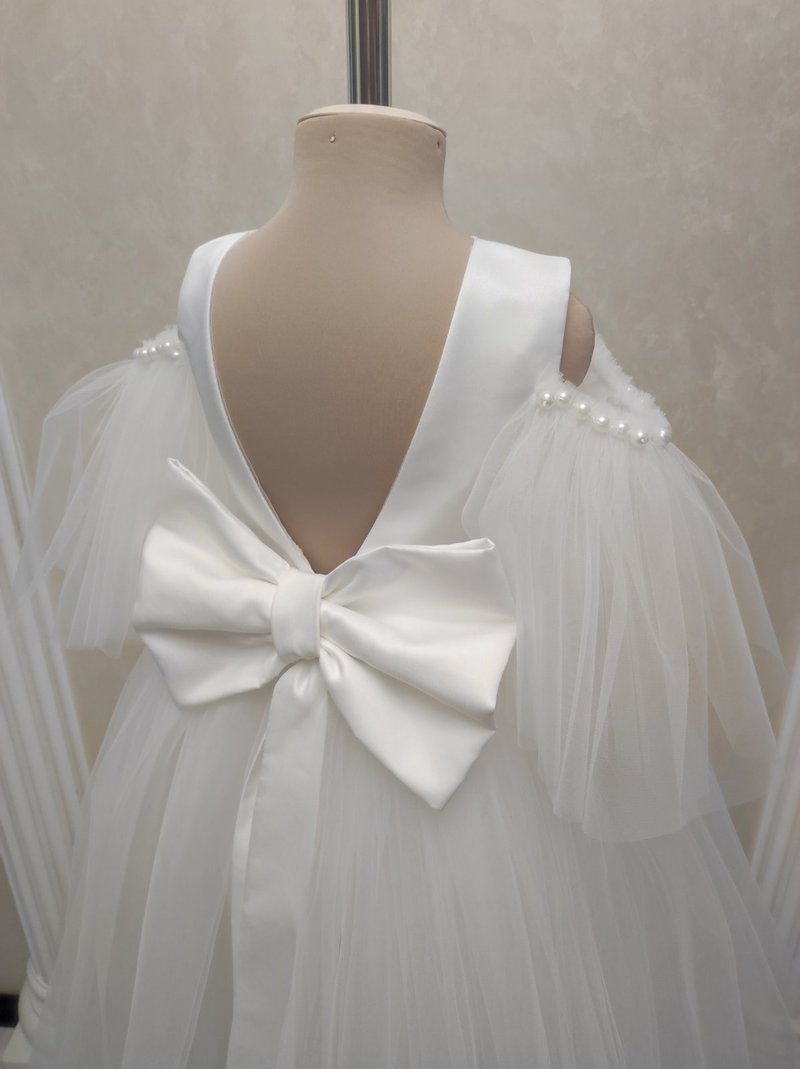 用于婚礼、生日、第一次圣餐、音乐会等的缎面花童礼服 - 童装礼服/连衣裙 - 其他材质 