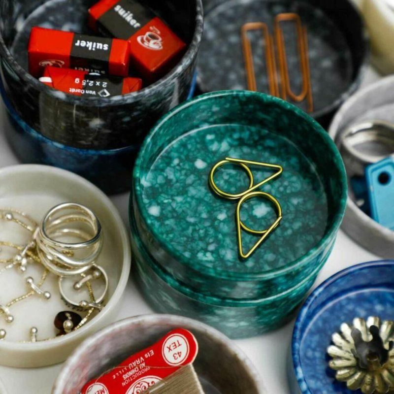 Hightide_大理石纹_堆叠小圆盘S - 收纳用品 - 其他材质 灰色