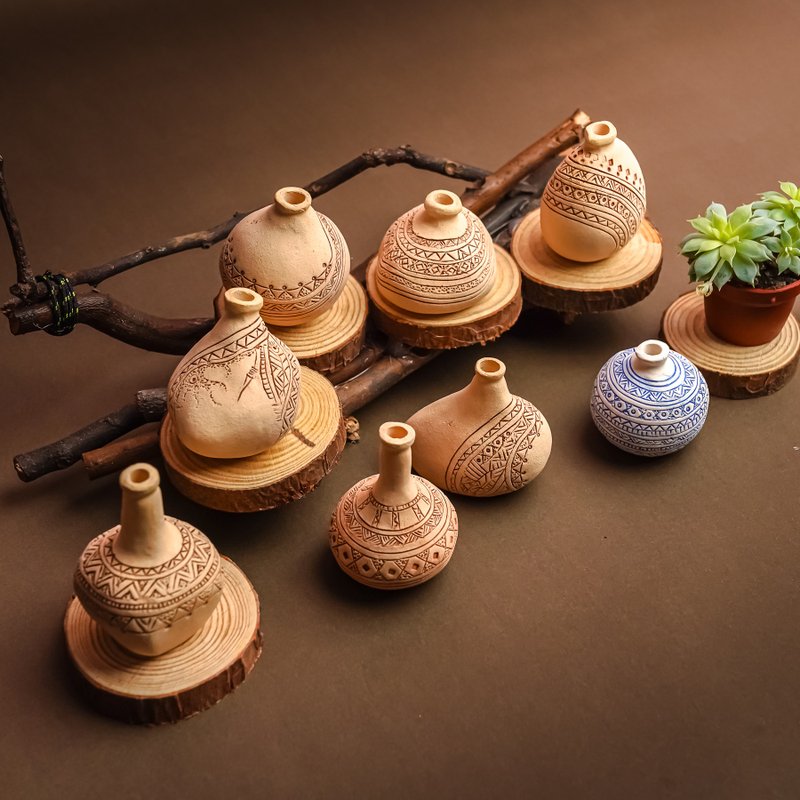 【原风艺站】图腾陶土摆饰 | 阿美八陶 | 原住民 族服 台湾印象 - 摆饰 - 陶 卡其色