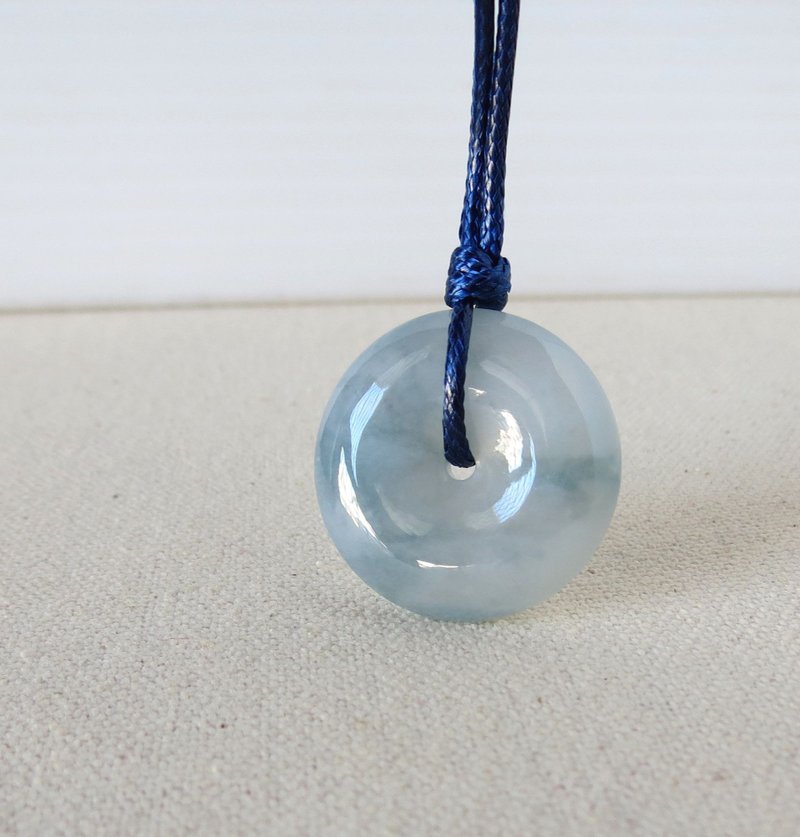 本命年【平安·如意】冰蓝紫翡翠韩国蜡线项链*1*招财、防小人 - 项链 - 宝石 蓝色