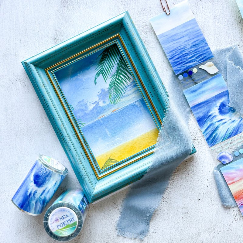 浪语诗集 PET胶带 - 6cm*5M - 纸胶带 - 塑料 蓝色