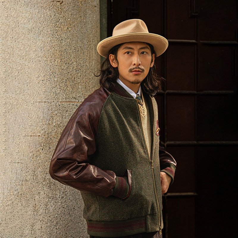 SOARIN美式复古羊毛皮衣外套(243TJ80) - 男装外套 - 棉．麻 绿色