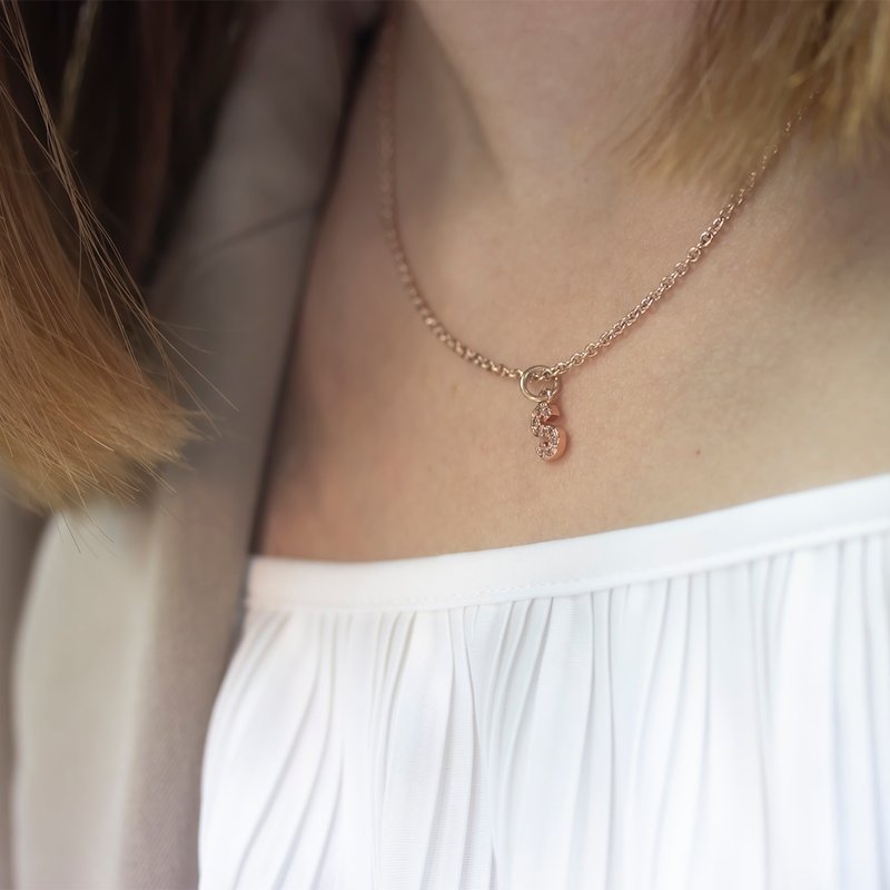 【Charms】定制化字母不锈钢颈链 / 4色可选 - 项链 - 不锈钢 金色