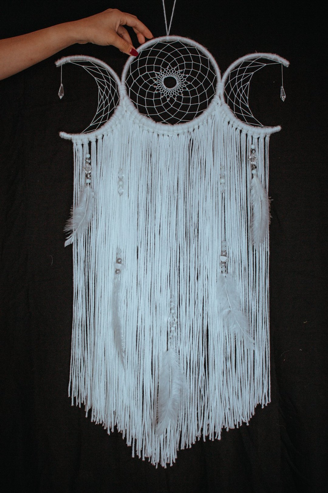 纯手工捕梦网 Handmade Dreamcatcher－【三月相女神】 - 摆饰 - 其他材质 白色