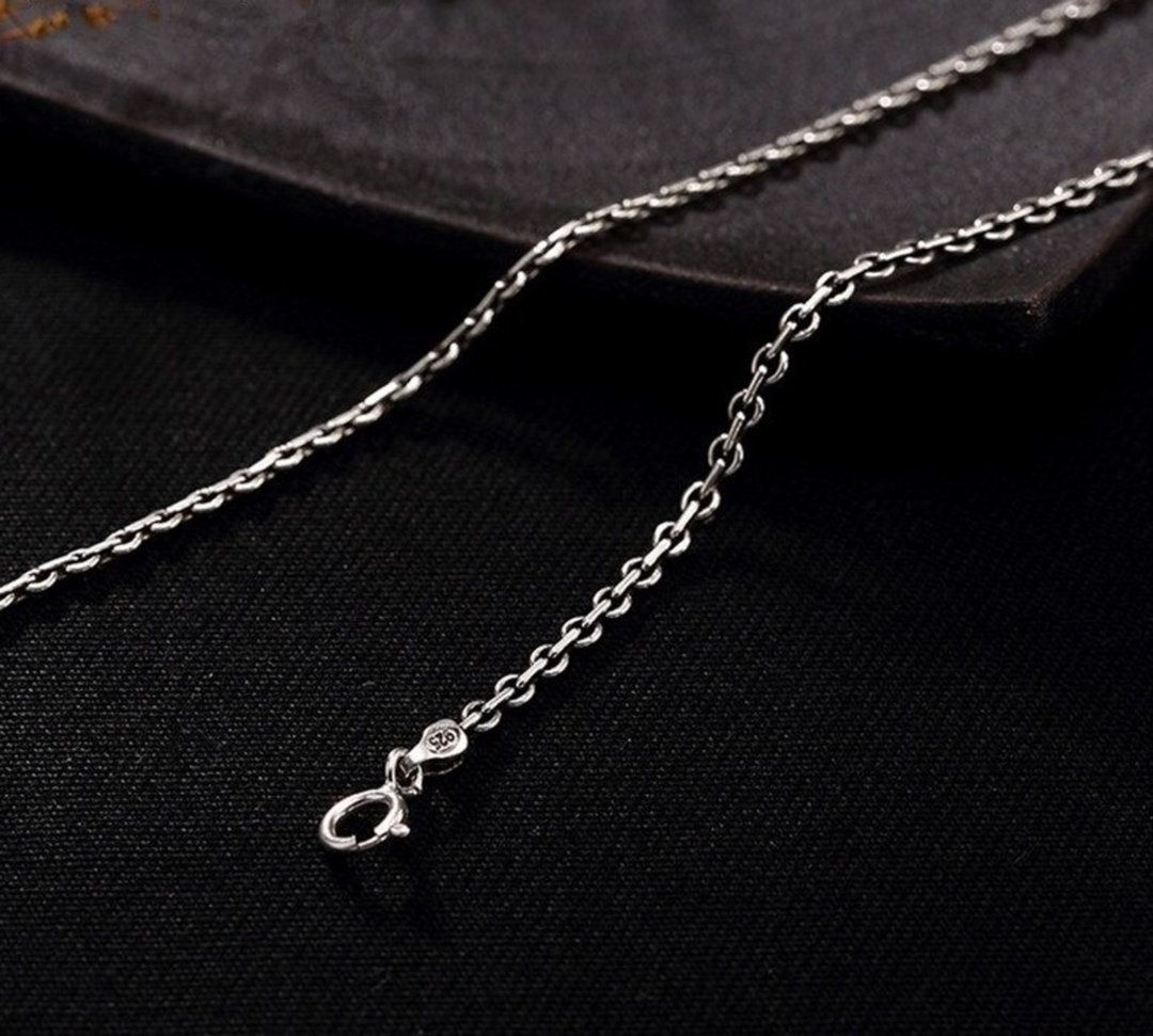 Real 925 Sterling Silver 2MM Thin Chains Necklaces without pendant Men - 项链 - 纯银 银色