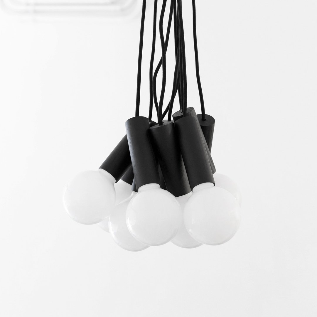 CHERRY Pendant Lamp | 木制磁性组合吊灯 | 黑 - 灯具/灯饰 - 木头 黑色