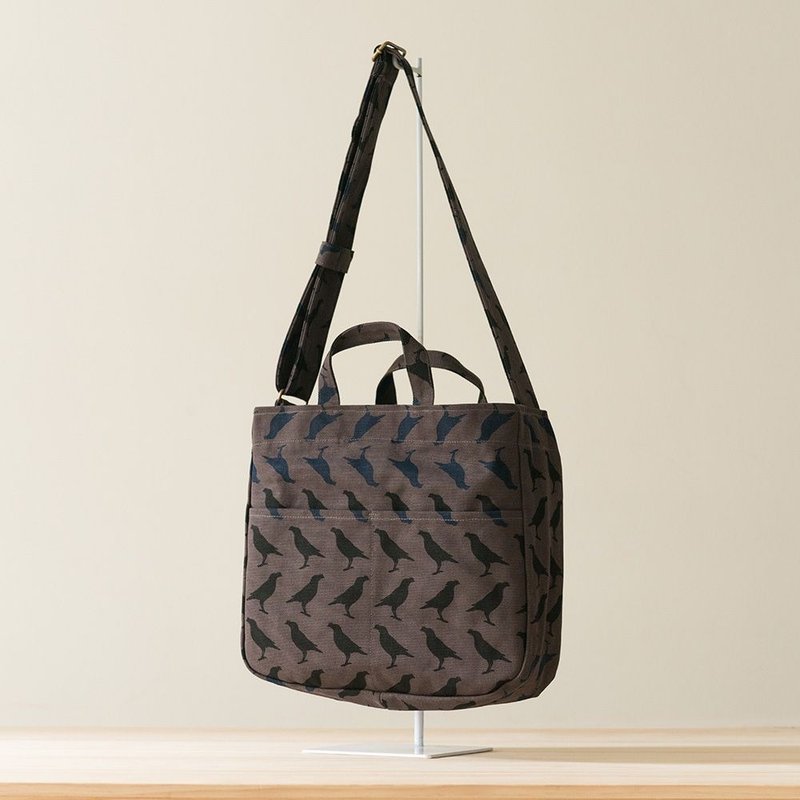 休闲大斜背包/台湾八哥5号/工匠灰黑 - 侧背包/斜挎包 - 棉．麻 黑色