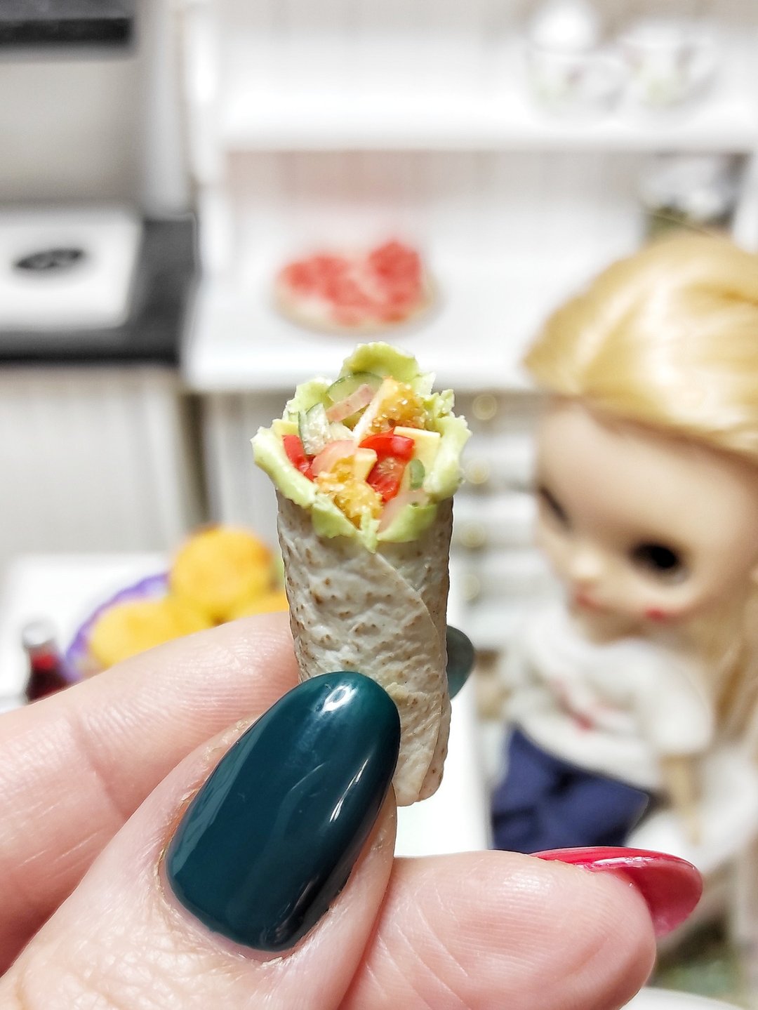 Fast Food with Nuggets for Dolls, mini food, miniature, dollhouse, sale - 玩具/玩偶 - 粘土 