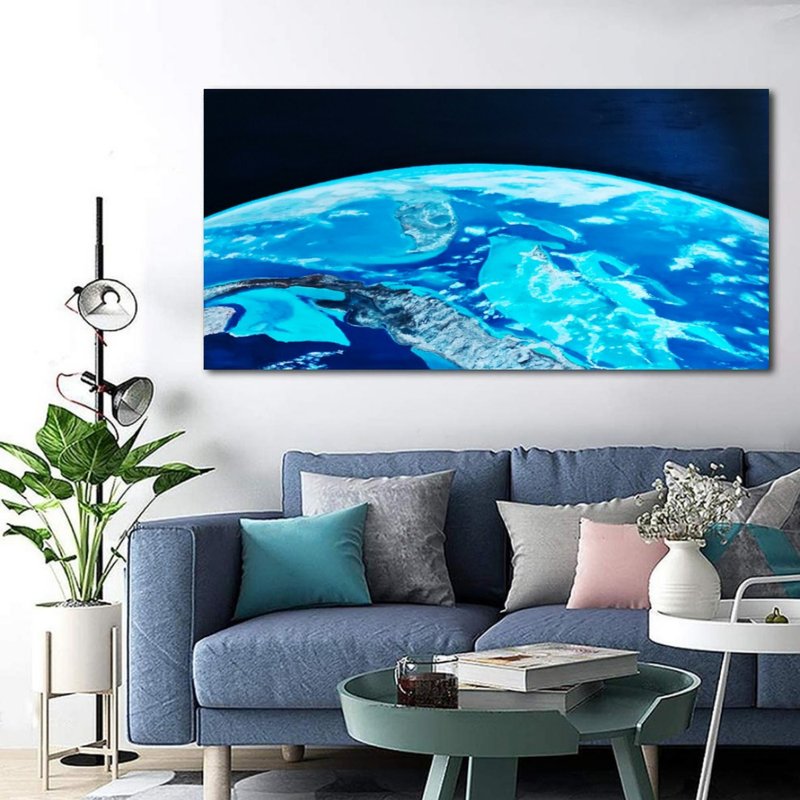 Milky Way Painting Galaxy Original Art Celestial Oil Canvas Painting Home Decor - 海报/装饰画/版画 - 棉．麻 多色