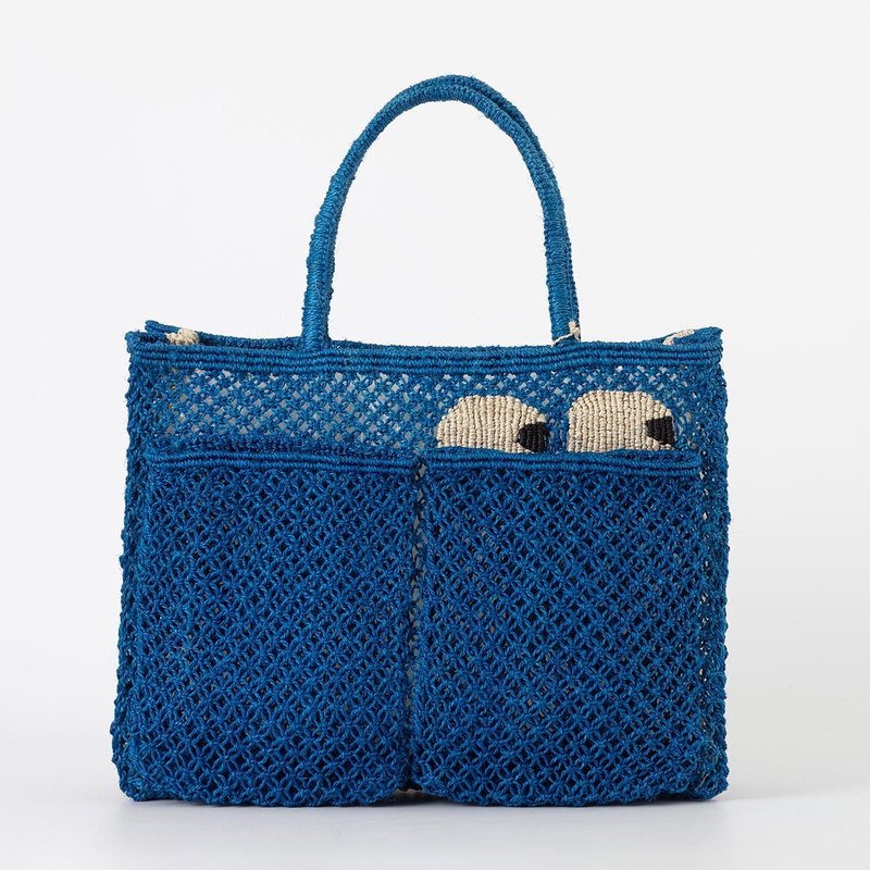 【The Jacksons】Hi! 编织包-Harvey-宝蓝 - 手提包/手提袋 - 棉．麻 蓝色