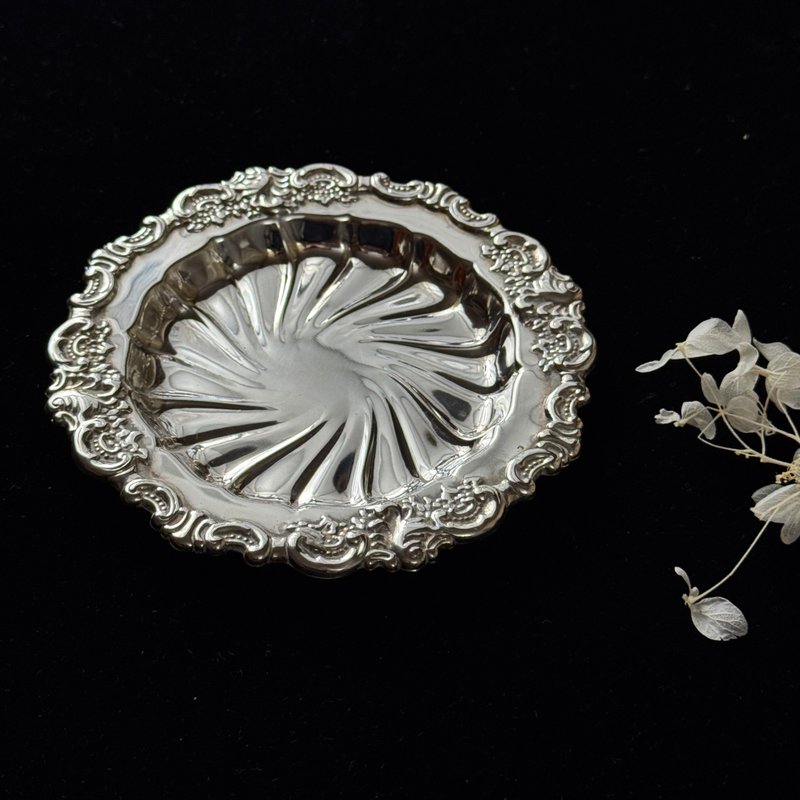 * 50891-绝美镀银浮雕小盘11cm - 浅碟/小碟子 - 银 