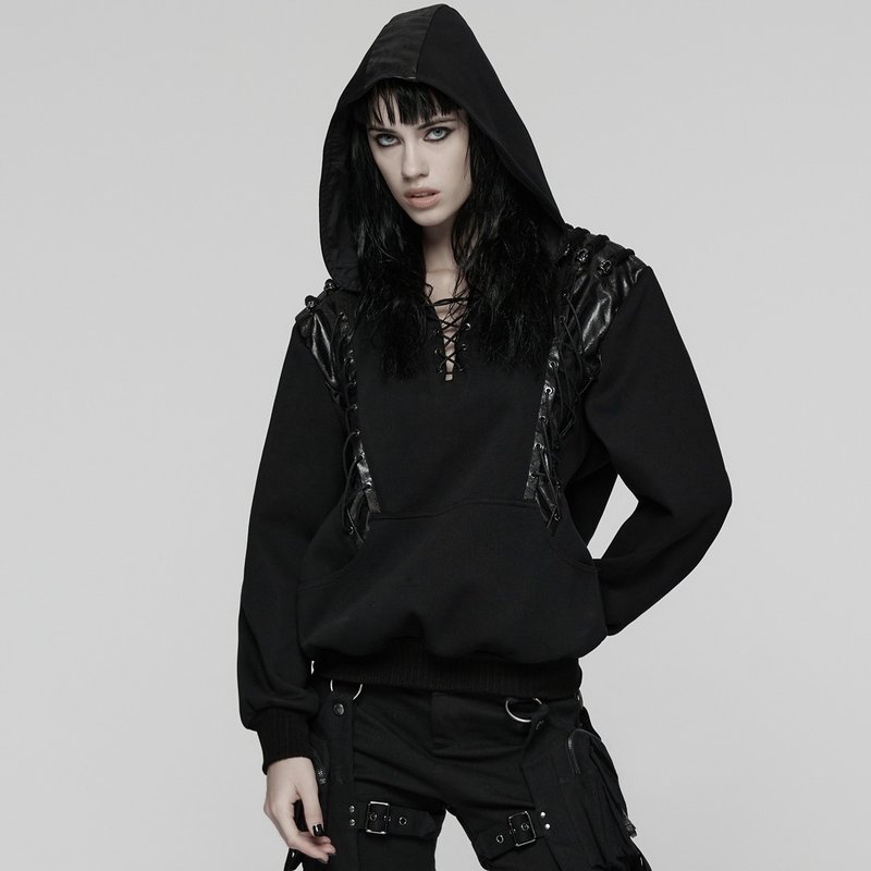 庞克街头巫师骷髅护符连帽卫衣 - 中性连帽卫衣/T 恤 - 其他材质 黑色