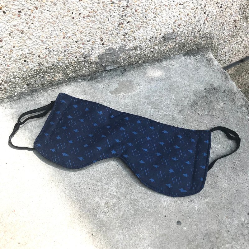 Sienna蚕丝内里舒眠慕斯眼罩 - 眼罩 - 棉．麻 蓝色