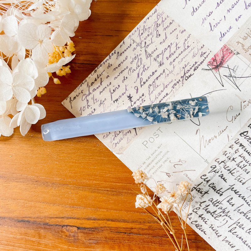 莫兰迪色系 灰蓝&深蓝 碎花 撞色 长方款  鸭嘴夹/发夹 - 发饰 - 植物．花 蓝色