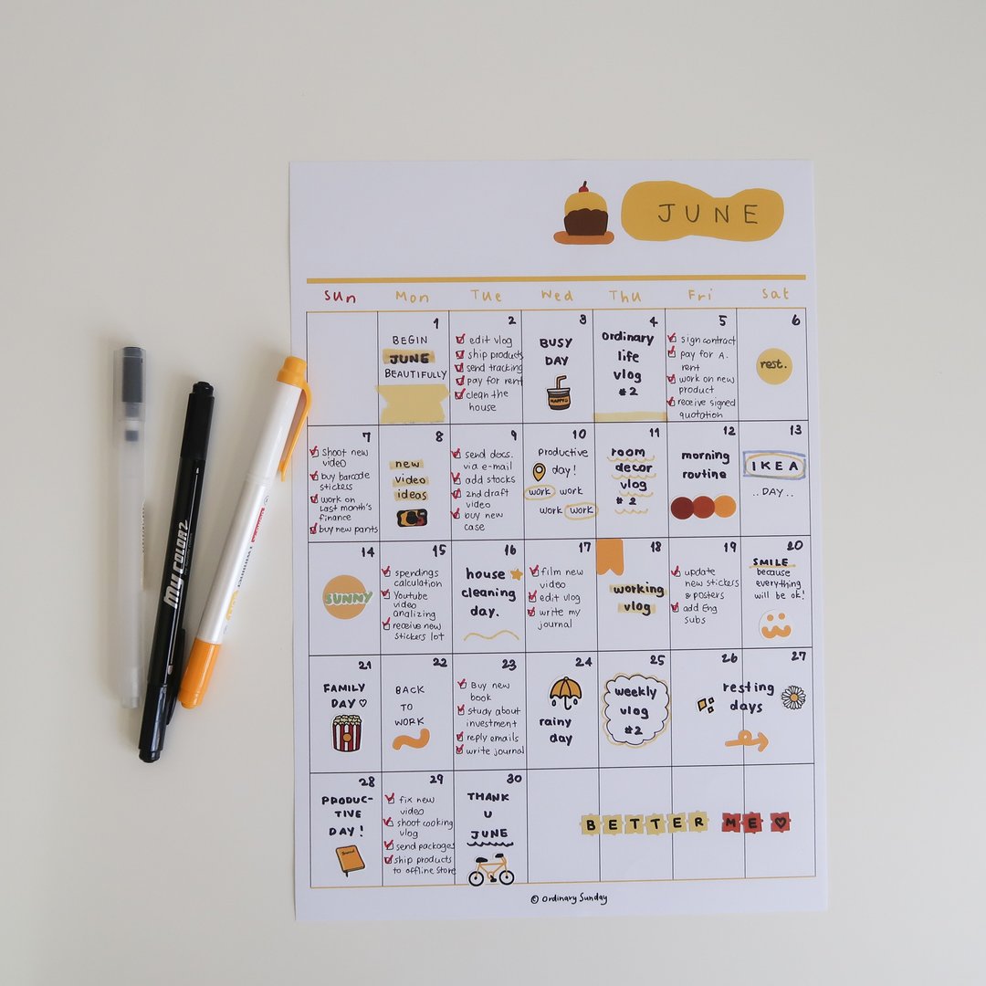 Wall Planner - 便条纸/标签贴 - 纸 黄色